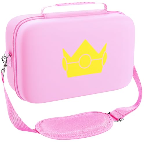 ivoler Carrying Storage All in One Case for Nintendo Switch 2 (2025),Portable Travel All Protective Hard Messenger Bag Soft Lining 20 Games for Switch 2 Console Pro Controller Accessories Pink - color: Pink, size: 7.9''