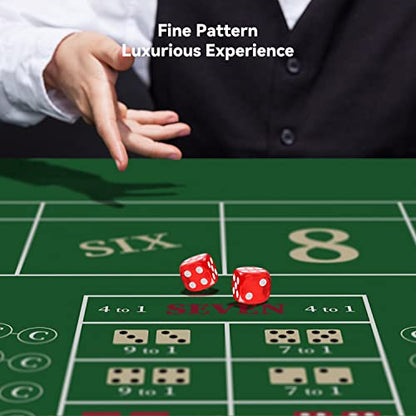 YUZPKRSI 70" x 35" Portable Professional Casino Craps Tabletop Layout Mat with Carrying Bag, Non-Slip Rubber Craps Dice Game Layout Table Top Cover for Parties, Home Entertainment, Game Night - color: Green-craps
