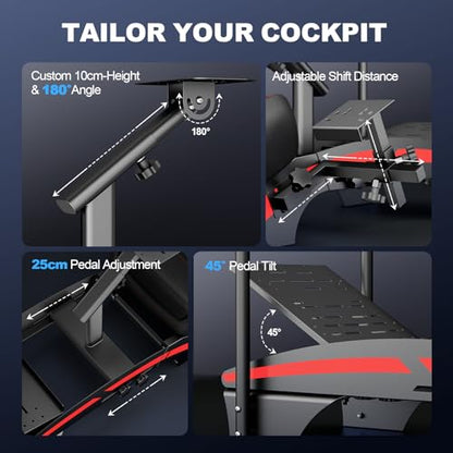 DIWANGUS Sim Racing Cockpit with Monitor Mount - F1-Style Seating Position Racing Simulator Cockpit with Seat, Steel Racing Sim Cockpit for Logitech, Thrustmaster, Fanatec, MOZA