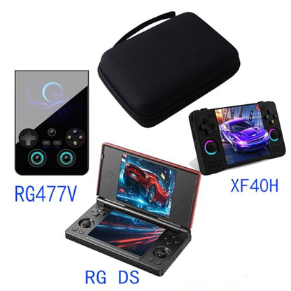 WERJIA Hard Carrying Case Compatible with RG447V/RG DS/XF40H Handheld Game Console, Mesh Pocket fits Cable, SD Card (Black) - color: Black