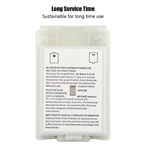Set of 5 Battery Shell Cases Compatible with 360 Controller Replacement Cover Snap On Design White for Gamers - color: White