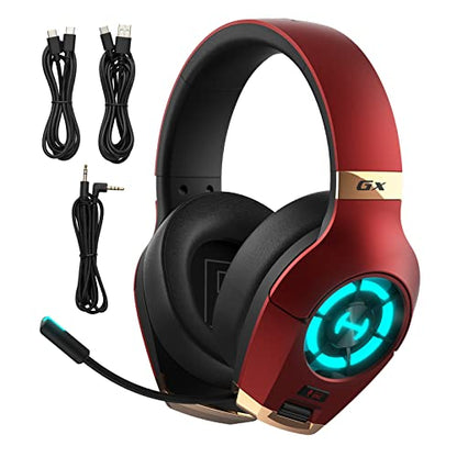 Edifier Hecate GX Hi-Res Gaming Headset for PS4/ PS5/ PC/Switch/Xbox Gamepad - USB/Type-C/3.5mm Wired Gaming Headphones with Microphone RGB Lighting - ENC Noise Cancelling - 50mm Driver (Red)