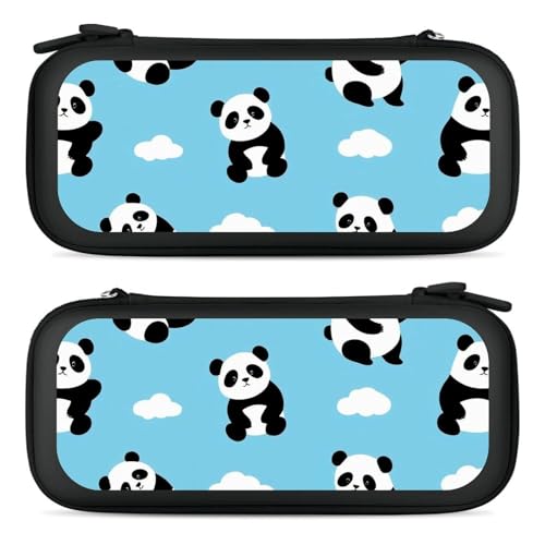 Travel Protective Pouch Compatible with Switch, Portable Carrying Case with 15 Game Cartridges, Panda Hard Shell Storage Bag - color: Color(100)