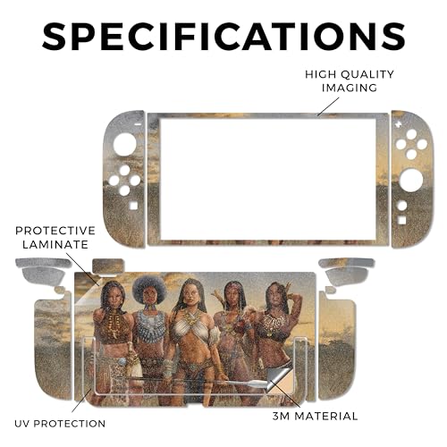 Glossy Glitter Gaming Skin Compatible with Nintendo Switch 2 Console Only - African Queens - Premium 3M Vinyl Protective Wrap Decal Cover - Easy to Apply | Crafted in The USA by MightySkins - color: African Queens, size: Switch 2 Console Skin Only, style: