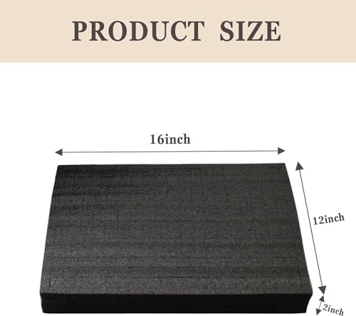 Polyurethane Foam Sheet 16 x 12 x 2 Inch | Cuttable Foam Inserts, Pluck Pre Cube Sheet, Bottom Use for Board Game Box Cases Storage Drawer