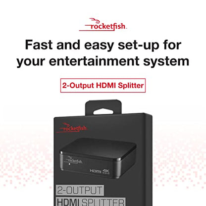 Rocketfish 2-Output HDMI Splitter with 4K at 60Hz and HDR Pass-Through