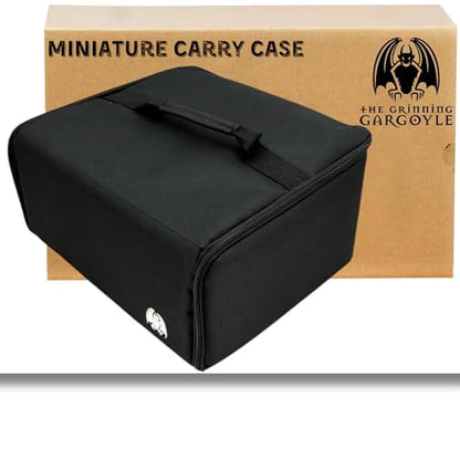 Miniature Storage Case - Foam Slot Case for Miniatures - Miniature Carrying Case with Handle - Miniatures Carrying Case - Grinning Gargoyle (30mm Bases) - style: 30mm Bases