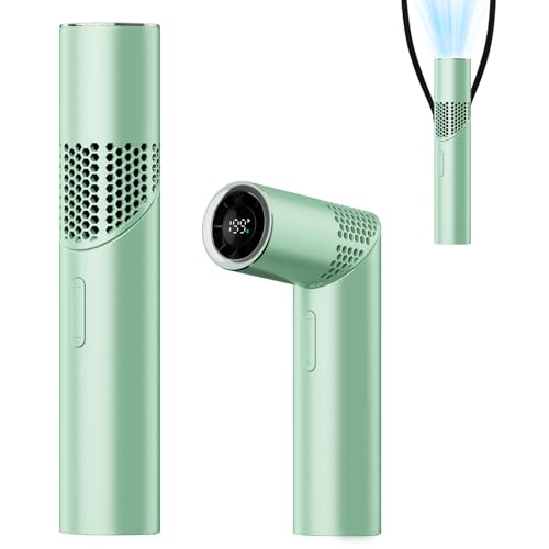 Portable Handheld Turbo Fan,3 IN 1 Rechargeable Mini Fans,Up to 12 Working Hours,1-199 Speed,Digital Display,for Outdoor,Travel,Beach,Office,2026 Summer Gifts for Women (Green) - color: Green