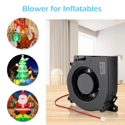 Wathai IP67 12V DC 120mm Waterproof Centrifugal Blower Fan Brushless 2Pin | Dual Ball Brushless Motor 5inch 2Pin High Airflow for DIY Inflatable or Exhaust Cooling - size: 120x32mm