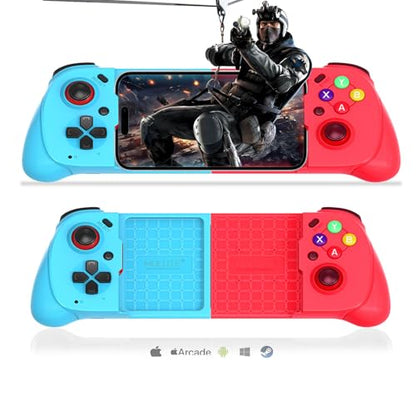 Koiiko Wireless Cloud Gaming Controller for iOS, Android, Windows PC & iPhone/iPad, Steam. Hall & Linear Triggers, E-Sports Handle Gamepad, Bluetooth - Black/Red - color: bluered