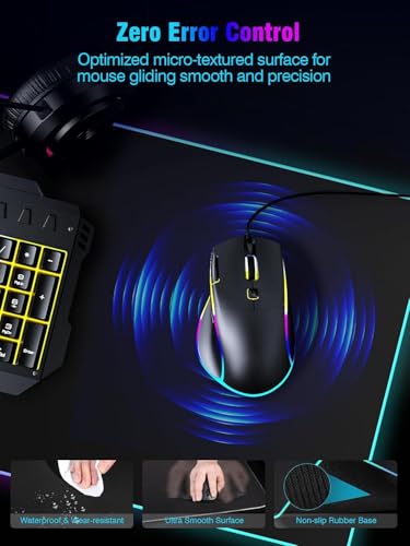 Mouse Pad with Magnetic Wireless Charging, Large Desk Pad Protector, RGB Black Desk Mat with 15W Fast Charger, Non-Slip Waterproof Mousepad for Office Home Gaming - color: Black Magnetic Charging XL with 20W Adapter