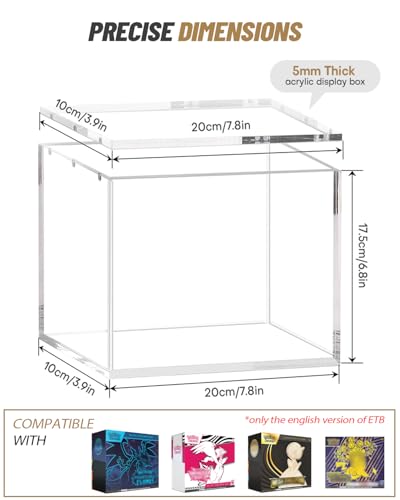 Etb Acrylic Case | UV Protection | Stackable Etb Protector Case | Compatible with Elite Trainer Boxes，High Transparency Display，Zero Assembly，Magnetic Lid - size: 7.8x3.9x6.8in