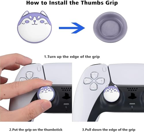 PlayVital Cute Thumb Grip Caps for Nintendo Switch 2 Pro, Switch Pro Controller, Silicone Joystick Caps Cover for ps5, Edge, ps4, Xbox Series X/S, Xbox One, Elite Series 2 Controller - Tanuki & Kappa - color: Tanuki & Kappa