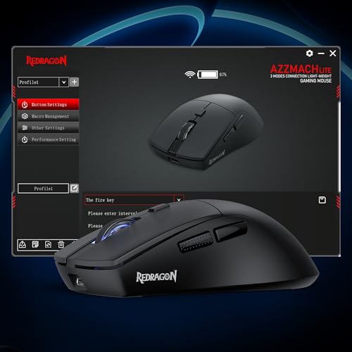 Redragon M618 LIT Wireless Gaming Mouse 10K DPI 70G Ultra-Light Remapping Keys - color: Black, size: Wireless
