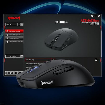 Redragon M618 LIT Wireless Gaming Mouse 10K DPI 70G Ultra-Light Remapping Keys - color: Black, size: Wireless