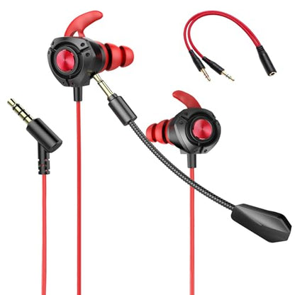Gaming Headset with Microphone Wired Gaming Earbuds PC for PS4 PS5 One PlayStation 5 Games Mobile Phone,Detachable Stereo Bass Earphones Noise Cancelling Gaming Headphones with Mic Black - style: Style-03