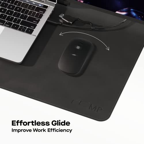 Mobile Pixels Desk Pad, Large PU Leather Desk Mat (Graphite Black) | Waterproof, Spill-Resistant, Non-Slip Base, Upscaled Stitched Large Extended PU Leather Protective Desk Mat, 31.5" x 15.75 - color: Graphite Black