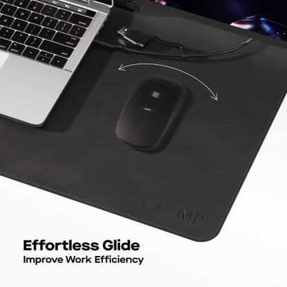 Mobile Pixels Desk Pad, Large PU Leather Desk Mat (Graphite Black) | Waterproof, Spill-Resistant, Non-Slip Base, Upscaled Stitched Large Extended PU Leather Protective Desk Mat, 31.5" x 15.75 - color: Graphite Black