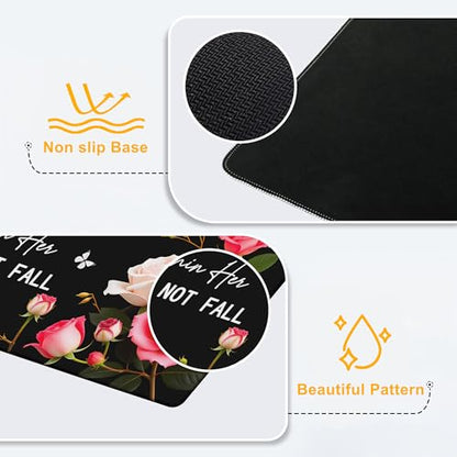 Large Gaming Mouse Pad God is Within Her Extended Computer Keyboard Mousepad with Non-Slip Rubber Base Stitched Edge Waterproof Big Long Laptop Pad for Gamer Office Home 35.4"X 15.7" - color: Mysterious Gate to the Universe
