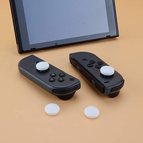 eXtremeRate PlayVital Switch Joystick Caps, Thumbstick Caps, Silicone Analog Cover for Switch Lite & OLED Joycon Thumb Grips - White - color: White