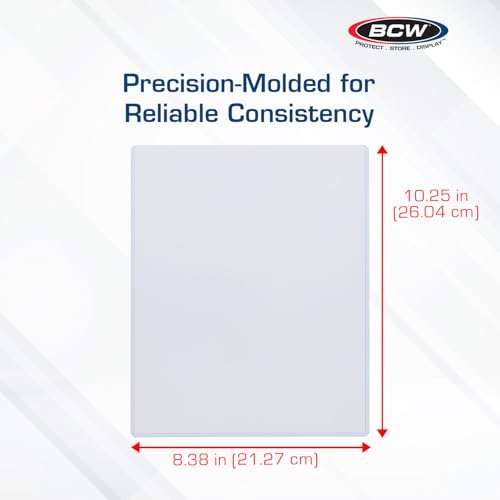 BCW 8x10 Toploader Holder - 25 Count | Rigid PVC, Non-Toxic, Crystal Clear Photocard Sleeves| 8x10 Plastic Sleeves for Prints | Hard Plastic Top Loader Sheet Protectors to Showcase Pictures