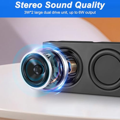 MEIRIYFA Computer Speakers for Desktop PC Laptop, Mini PC Computer Speaker USB Powered 3.5mm AUX Jack Input with Volume Control, HiFi Stereo PC Loudspeaker for Desktop Tablet (Black, 1.2M)