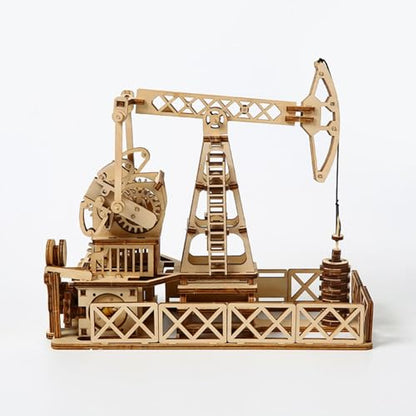 3D Wooden Puzzles Oilfield Oil Pump Model Kits, Brainteaser and Puzzle for Christmas/Birthday,Gifts for Adults and Teens to Build Combination