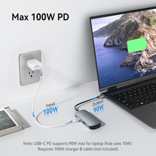 Yottamaster USB C Hub 5-in-1 with 4K HDMI for MacBook/iPad/iMac | USB C to HDMI with 100W PD, 4K@60Hz HDMI, 2*USB 3.2 Gen 2 10Gbps Data Transfer Ports, 1 USB 2.0 Port