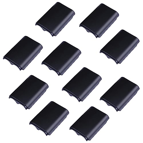 LiXiongBao 10 Pcs Battery Cover Case for Xbox 360 Wireless Controller,Replacement Battery Pack Shell Compatible with Xbox 360(Black) - color: 10pcs-Black