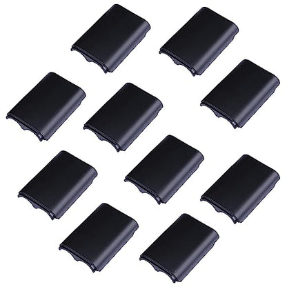 LiXiongBao 10 Pcs Battery Cover Case for Xbox 360 Wireless Controller,Replacement Battery Pack Shell Compatible with Xbox 360(Black) - color: 10pcs-Black