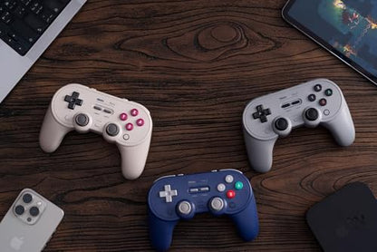 Nargos 8BitDo Pro 3 Bluetooth Gamepad, Compatible with Switch 1/2, PC, Apple, SteamOS, Android, TMR Joysticks, Hall Effect Triggers, Magnetic Buttons (G Classic) - color: G Classic