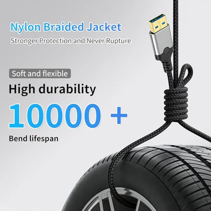 USB Extension Cable 6.6FT, USB Extender High-Speed Data Transfer | USB 3.0 Type A Male to Female Extender Cables Compatible with Gamepad, Printer, Webcam, USB Keyboard, Flash Drive, Hard Drive - size: 6.6FT