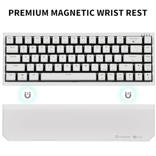 Hexgears X1 Pro Wireless Mechanica Keyboard, Tri-Mode Bluetooth/2.4G/USB-C, Hot-Swappable Clicky Switch Gaming Keyboard, Mini Compact White Backlit Keyboards with Wrist Rest - White - color: Panda-X1 Pro, size: Clicky