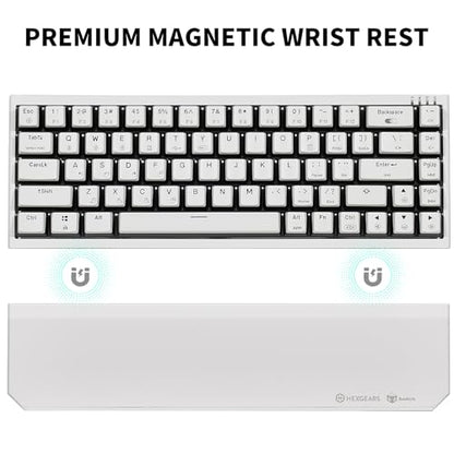 Hexgears X1 Pro Wireless Mechanica Keyboard, Tri-Mode Bluetooth/2.4G/USB-C, Hot-Swappable Clicky Switch Gaming Keyboard, Mini Compact White Backlit Keyboards with Wrist Rest - White - color: Panda-X1 Pro, size: Clicky