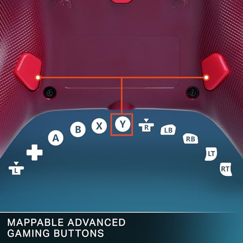 PowerA Advantage Wired Controller for Xbox Series X|S - Red Flame, gamepad, hall effect thumbsticks, gaming controller, USB-C, Works with Xbox One, Officially Licensed - style: Red Flame