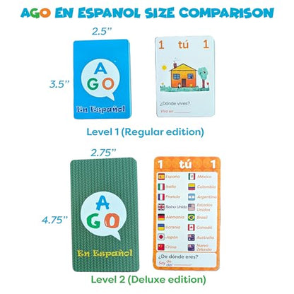AGO En Espanol 2 Card Game for Learning Spanish (Deluxe Edition) Learn Spanish The Fun Way! - Boost Vocabulary & Grammar Skills - Learning for All Ages! - style: AGO En Espanol 2