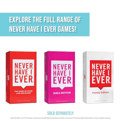 Never Have I Ever Love Island Card Games Adult Conversation Starter Cards | Viral, Conversation Starter Cards; Adults ONLY; Uncover Secrets; Share Stories; Funny Icebreaker, Love Island - color: Love Island