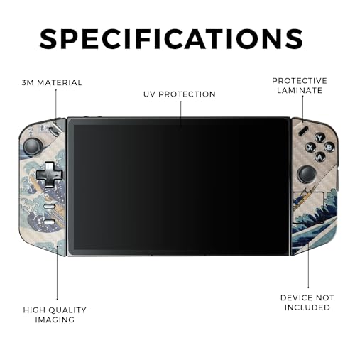 Carbon Fiber Gaming Skin Compatible with Lenovo Legion Go - Great Wave of Kanagawa - Premium 3M Vinyl Protective Wrap Decal Cover - Easy to Apply | Crafted in The USA by MightySkins - color: Great Wave Of Kanagawa, style: Carbon Fiber Textured Finish