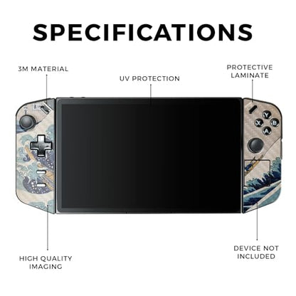 Carbon Fiber Gaming Skin Compatible with Lenovo Legion Go - Great Wave of Kanagawa - Premium 3M Vinyl Protective Wrap Decal Cover - Easy to Apply | Crafted in The USA by MightySkins - color: Great Wave Of Kanagawa, style: Carbon Fiber Textured Finish