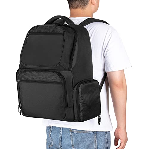 Trunab Backpack Compatible with Xbox Series X/S, Carry Case with Divider | Game Storage Bag Fits 15.6" Laptop, Controller & Cables, Padded Pockets for Gaming Accessories - color: Black Zip