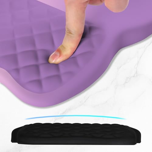 ITNRSIIET Ergonomic Mouse Pad Wrist Support with Memory Foam Massage Bulge & Non-Slip PU Base, Carpal Tunnel Pain Relief, Prevent Wrist Sweating, 12 x 8 x 1.2 inch, Purple Pink Gradient - color: Purple Pink Gradient