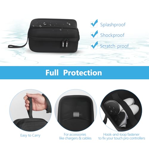 Carrying Case for Meta Quest 3S JSVER Hard Case for Quest 3S/ Quest 3/ Quest 2 VR Gaming Headset, Travel Storage Case for Oculus Quest 3 and Touch Controller Accessories (Not Fit for Elite Strap)
