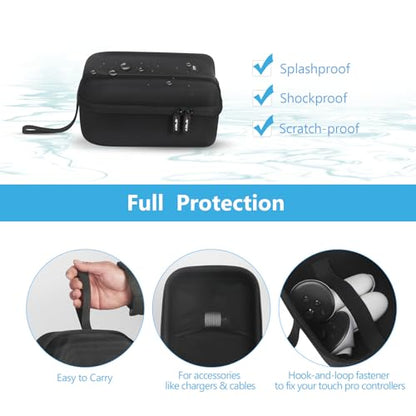 Carrying Case for Meta Quest 3S JSVER Hard Case for Quest 3S/ Quest 3/ Quest 2 VR Gaming Headset, Travel Storage Case for Oculus Quest 3 and Touch Controller Accessories (Not Fit for Elite Strap)