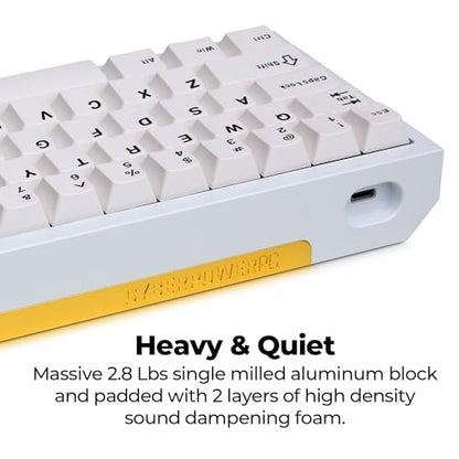 CyberPowerPC CK60 White 60% Hot-Swappable RGB Customizable Mechanical Gaming Keyboard, Dampening Foam, Aluminum CNC Case w/Gateron Red Switches and PBT Keycaps - color: White