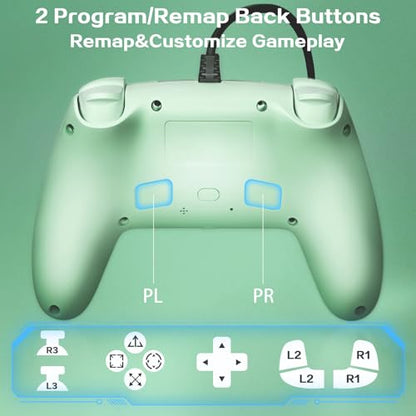 Akalyptra Wired Controller for PS-5/PC, Cool RGB Gamepad Support Programmable/Remap/Turbo Functions, Dual Vibration, 3.5MM Audio Jack, Motion Control, Compatible with PS-5/PS-4/PC/MAC/IOS/Android/Steam Deck(Green, 87inch) - color: Yellow