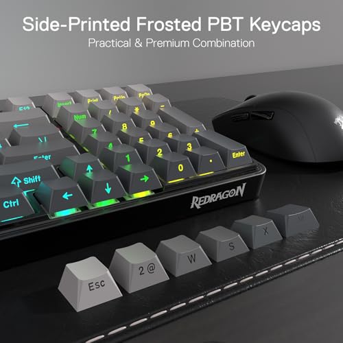 Redragon K744 GB PRO 99 Keys Wireless Gasket RGB Gaming Keyboard, 3-Mode Mechanical Keyboard w/Hot-Swap Socket, Gradient PBT Keycaps & 5-Layer Noise Dampening, Custom Linear Switch - color: Concrete Jungle, size: 99 Keys