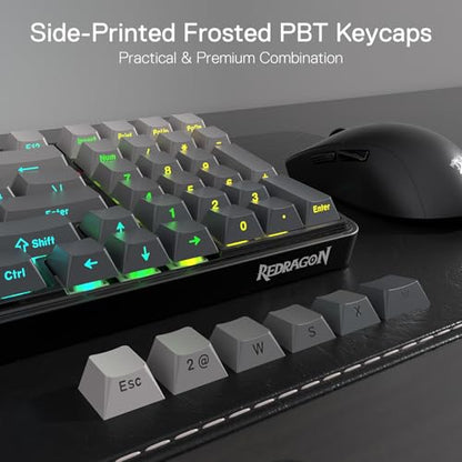 Redragon K744 GB PRO 99 Keys Wireless Gasket RGB Gaming Keyboard, 3-Mode Mechanical Keyboard w/Hot-Swap Socket, Gradient PBT Keycaps & 5-Layer Noise Dampening, Custom Linear Switch - color: Concrete Jungle, size: 99 Keys