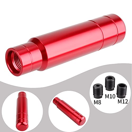 BARTOO Aluminum Alloy Heavy Weighted Shifter Knob, 5" Auto Gear Shift Knob, Car Gear Lever Stick Shifter Handle,with 3 Threaded Adapters M8 M10 M12,Fit Most Automatic Manual Vehicle(Red) - color: Red