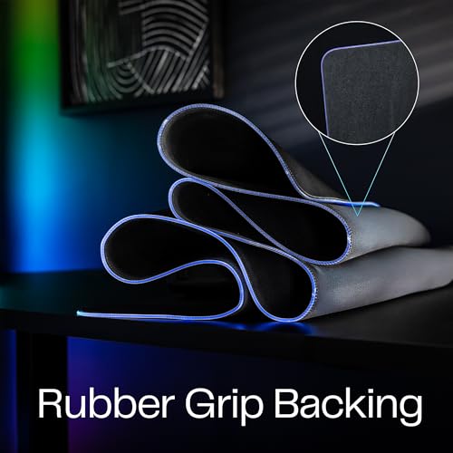 VIVO Extra Large 71 x 36 inch Full Size Desk Pad with RGB Lighting for Office Ambience and Immersive Gaming, Oversized Mouse Pad Table Top Cover, 12 Color Modes, Non-Slip Base, Black, DESK-PAD72-36 - size: 71 x 36 inches