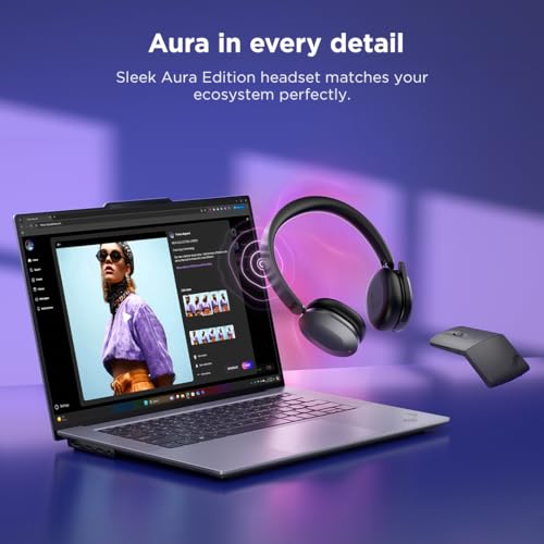 Lenovo ThinkPad Dual Mode Wireless ANC Foldable Headset 8550 (Aura Edition) – Sound by Bose, AI Noise Cancelling Mic, Microsoft Teams Certified, Bluetooth 5.3 - color: Thunder Grey, size: 2.20